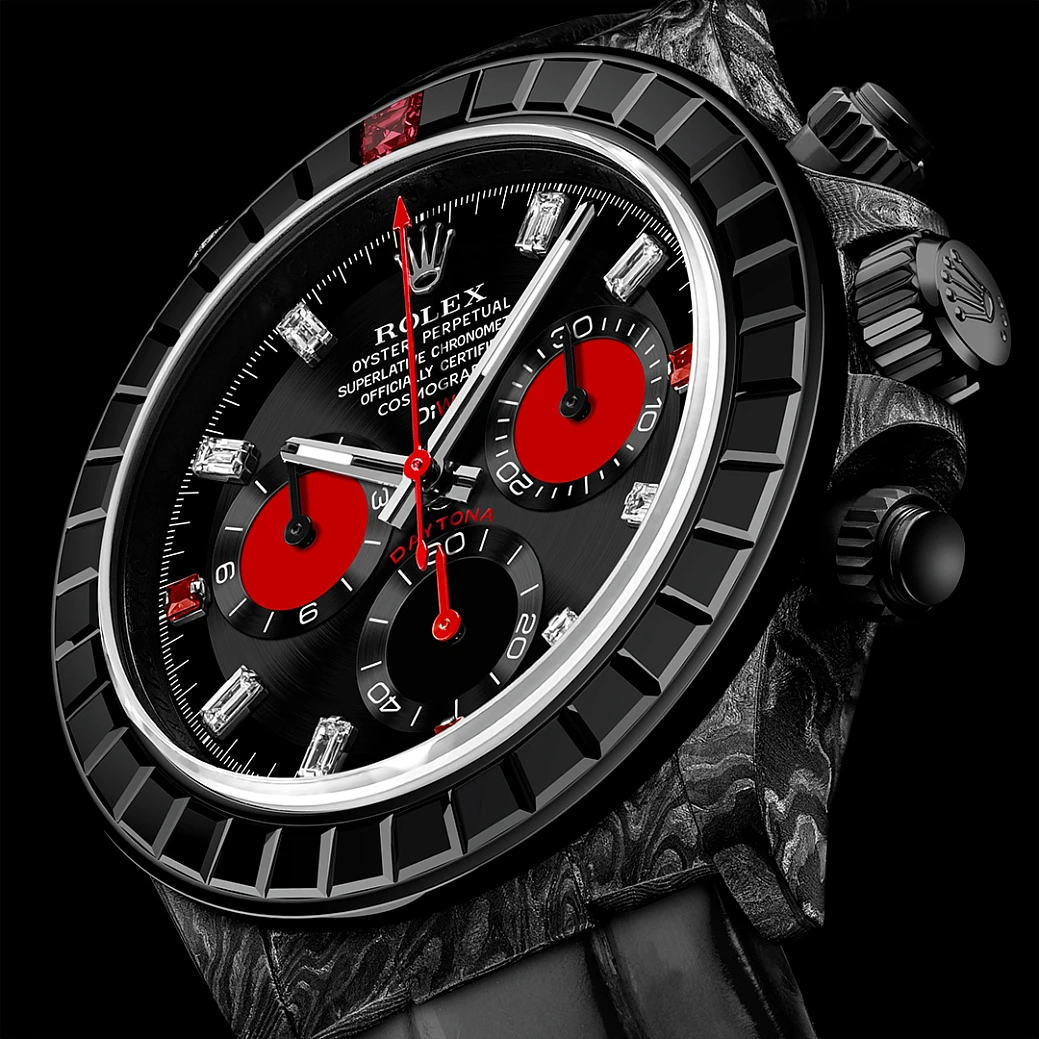 Заказать DiW  Rolex Daytona 40 Mm Rainbow Black Gems  