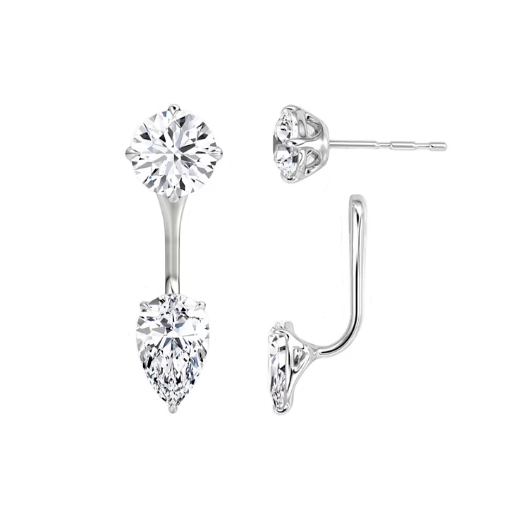 Украшение GIA  Серьги с бриллиантами 0,50/0,53 ct. X 0,52/0,50 ct.   