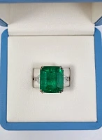 Украшение GRS GemResearch Swisslab  Кольцо с изумрудом 13,82 ct. Vivid Green   