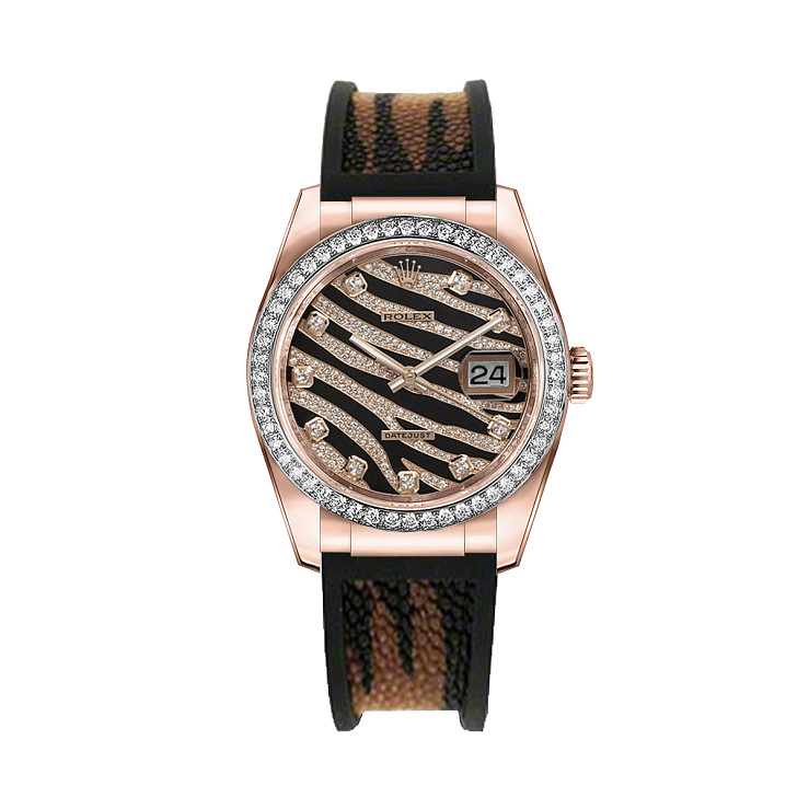 Часы Rolex  Datejust 36Mm Zebra Rose Gold  116185SANR