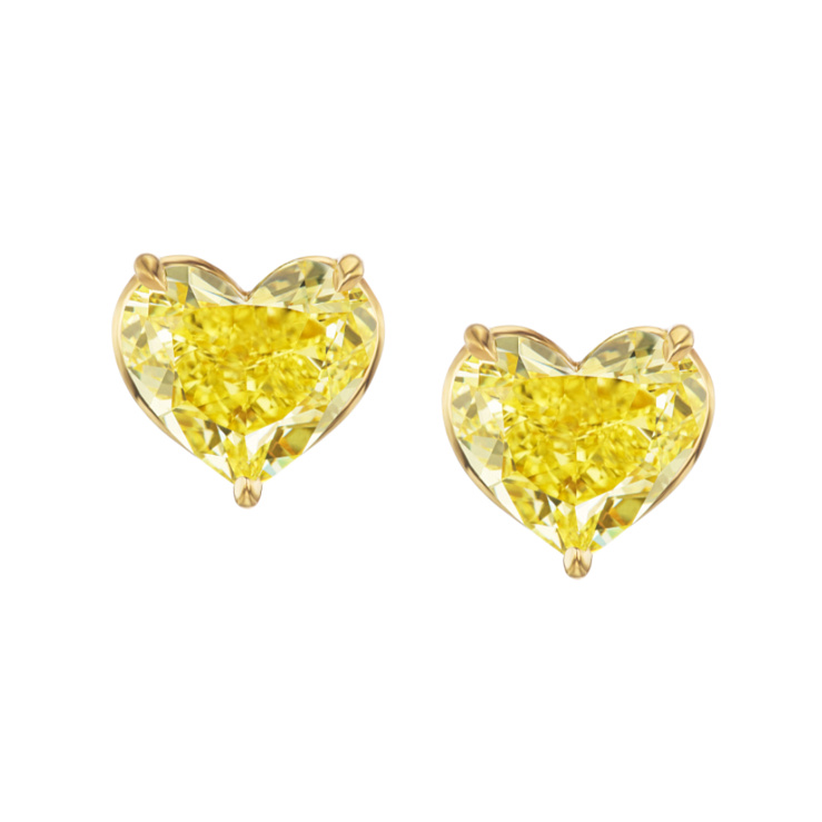 Украшение NO NAME  Серьги С Бриллиантами 1,72/1,73 Ct. Fancy Yellow   