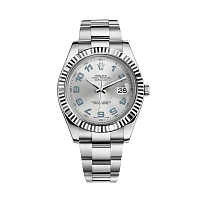 Часы Rolex  Oyster Perpetual Datejust Ii White Gold Fluted Bezel Silver Arabic Dial  116334