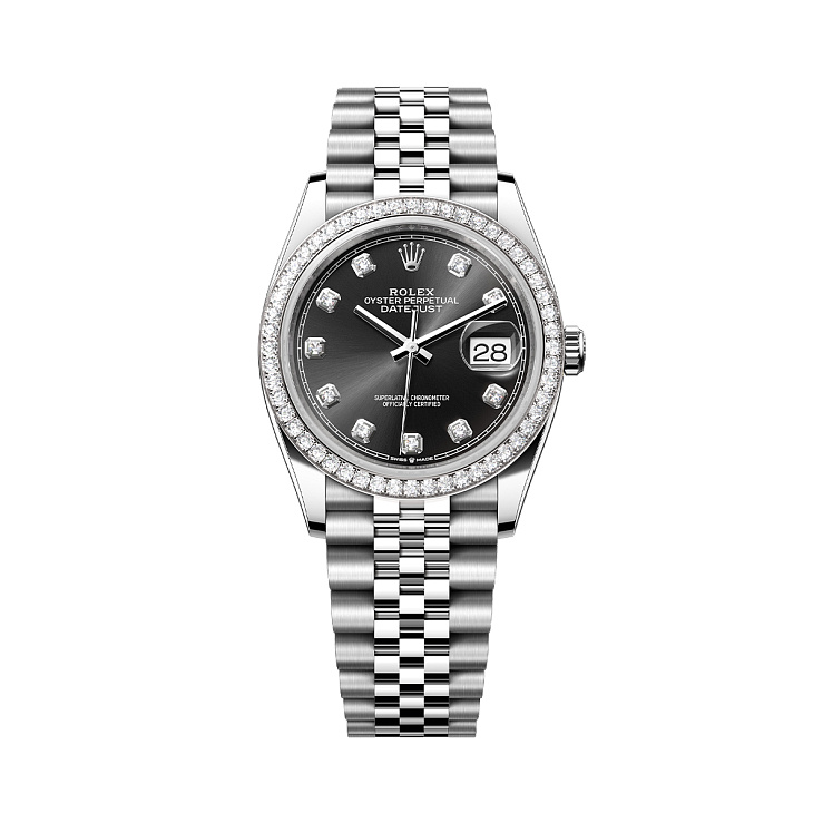 Часы Rolex  Oyster Perpetual Datejust 36 Diamonds Bezel Black Dial  126284RBR