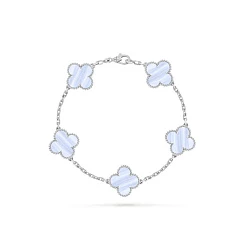 Van Cleef & Arpels Vintage Alhambra Bracelet, 5 Motifs Chalcedony