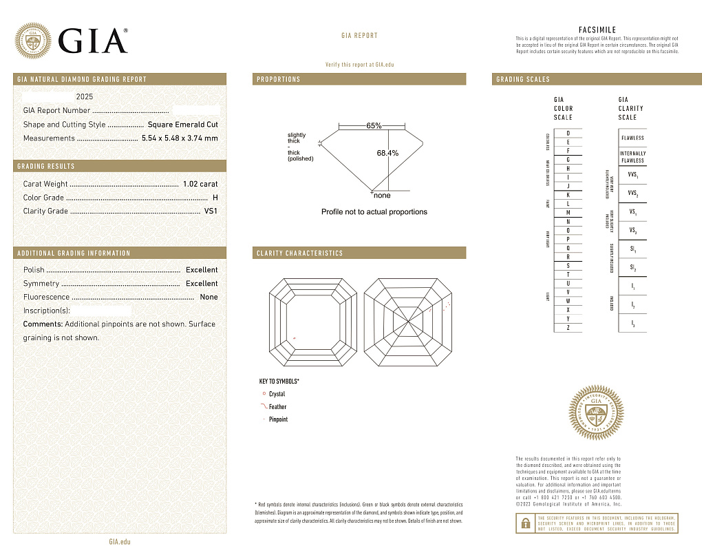 Украшение GIA  Серьги с бриллиантами 4,43 ct. H/VVS2-VS1 (Asscher cut)   
