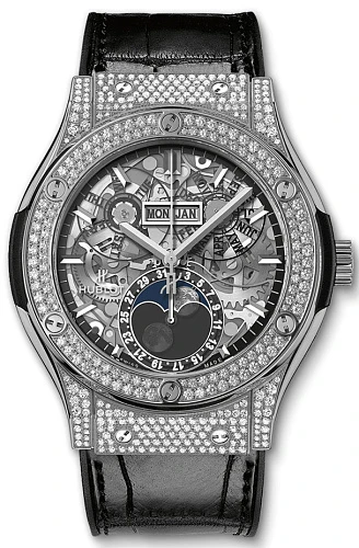 Заказать Hublot  Classic Fusion Aerofusion Moonphase Titanium Pave 45 Mm  517.NX.0170.LR.1704