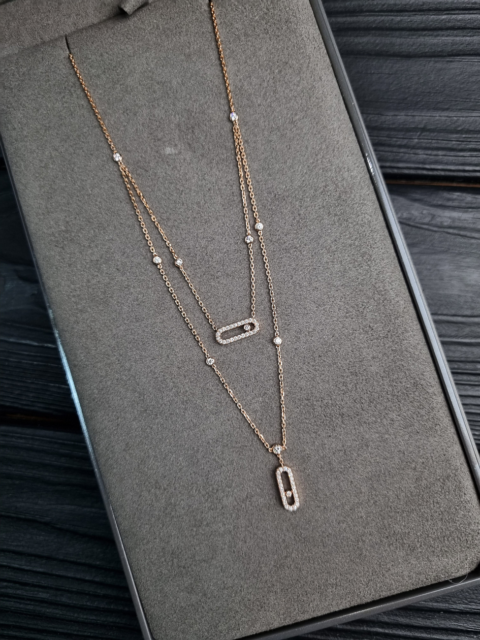 Украшение MESSIKA  Колье Move Uno 2 Rows Pavé  07174-PG 