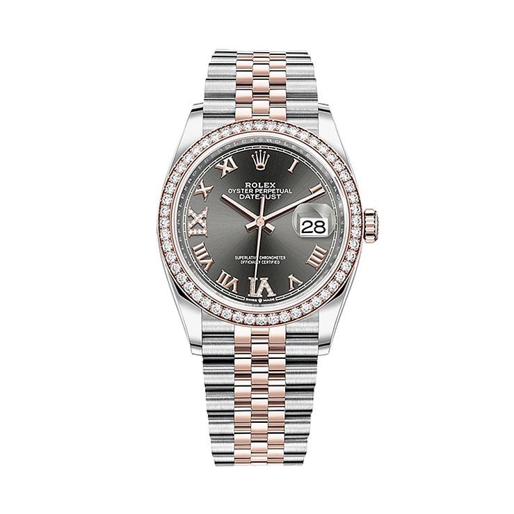 Часы Rolex  Datejust 36Mm Steel & Rose Gold Diamond Bezel  126281RBR
