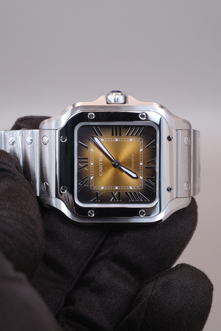 Часы Cartier  Santos De Cartier Brown Dial Medium  WSSA0065