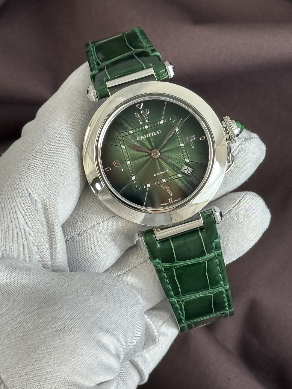 Часы Cartier  Pasha Automatic Green Dial Limited Edition 200 Pcs  WSPA0022