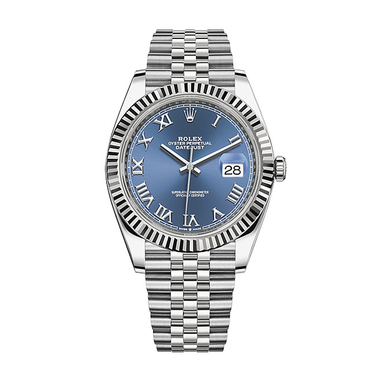 Часы Rolex  Oyster Perpetual Datejust 41Mm Blue Azzuro Romain Dial  126334