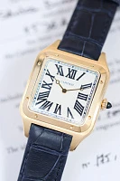 Часы Cartier  SANTOS-DUMONT  Limited Edition XL Model Yellow Gold Blue Roman Numerals  WGSA0084
