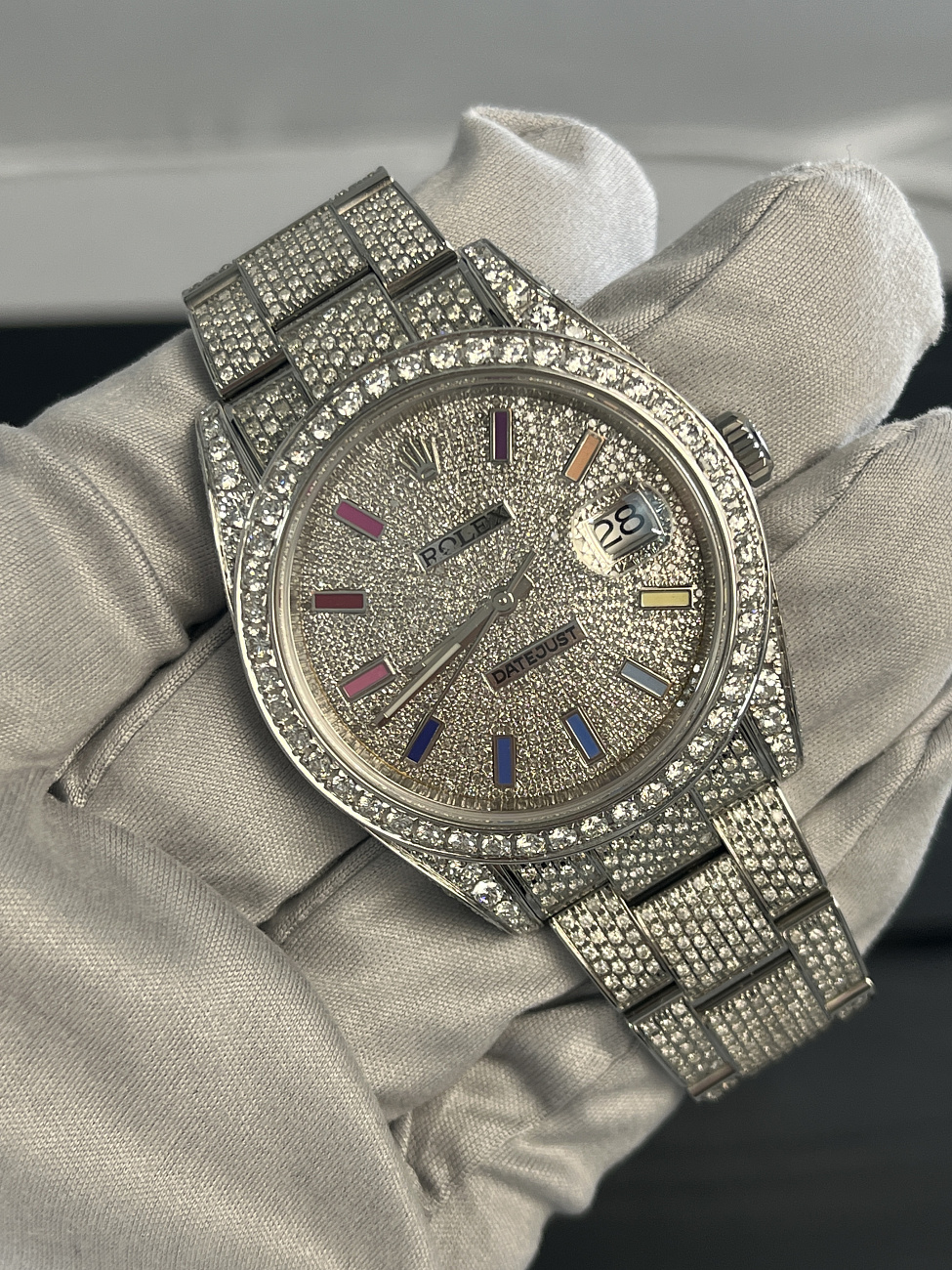 Часы Rolex  Datejust Ii Full Pave Iced Out Diamonds  126300 FIX