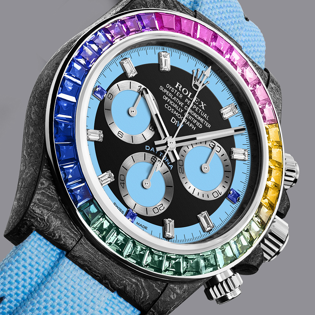 Заказать DiW  Rolex Daytona 40 Mm Rainbow Blue  