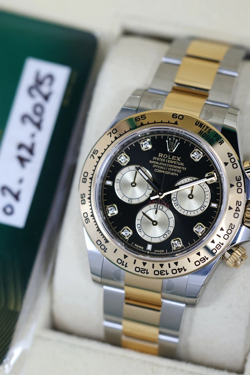 Часы Rolex  Cosmograph Daytona Steel &amp; Yellow Gold Black Dial Diamond Index  126503-0002