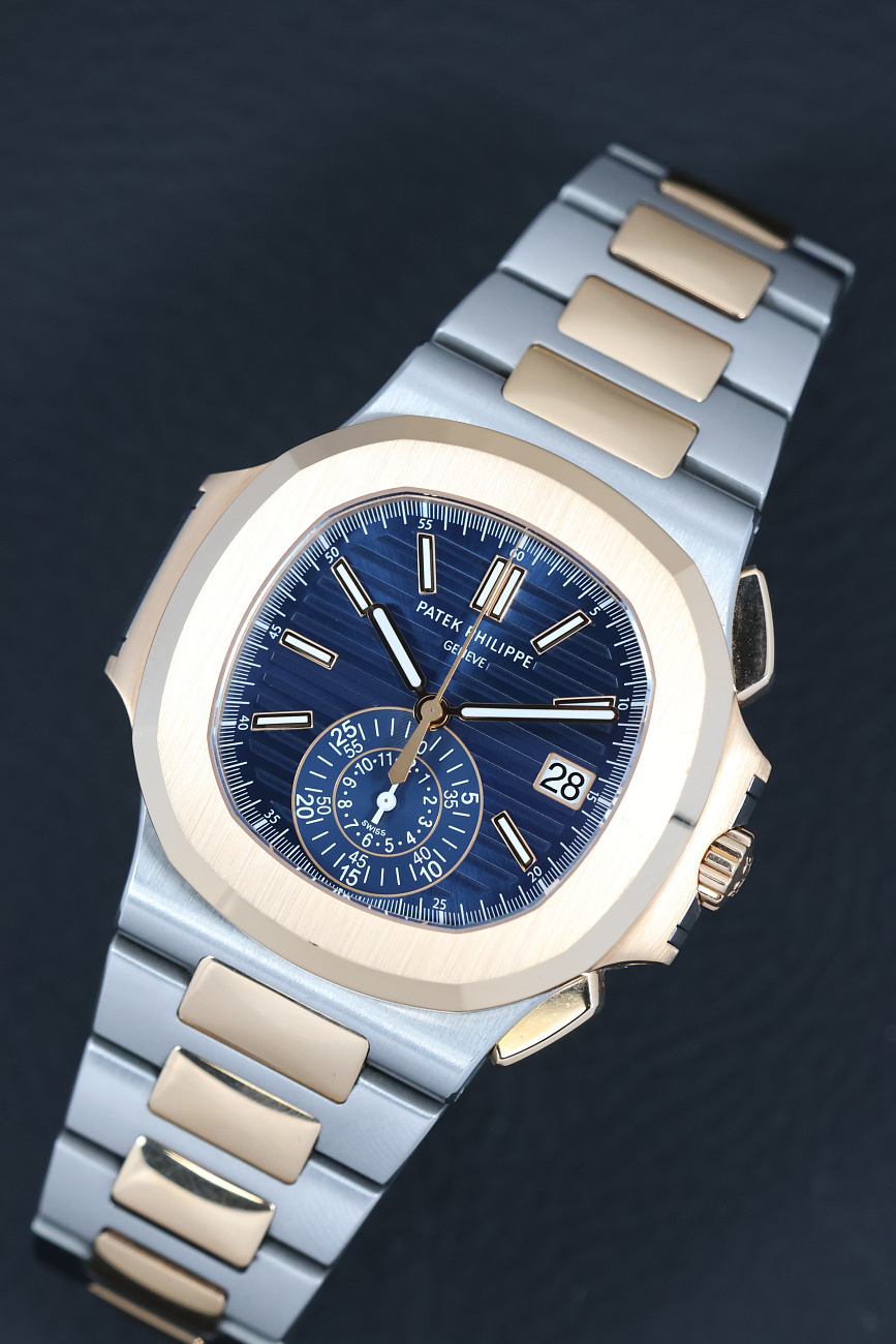 Часы Patek Philippe  Nautilus Two Tone Blue Dial  5980/1AR-001