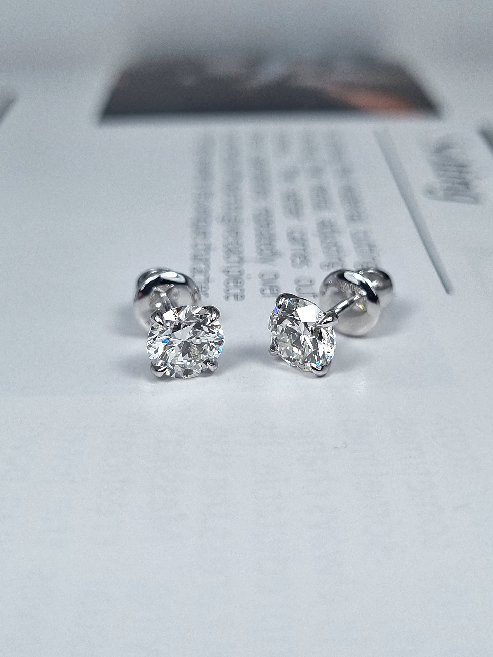 Украшение NO NAME  Серьги 1,01/1,01 ct. H/VS2 (3 Excellent)   