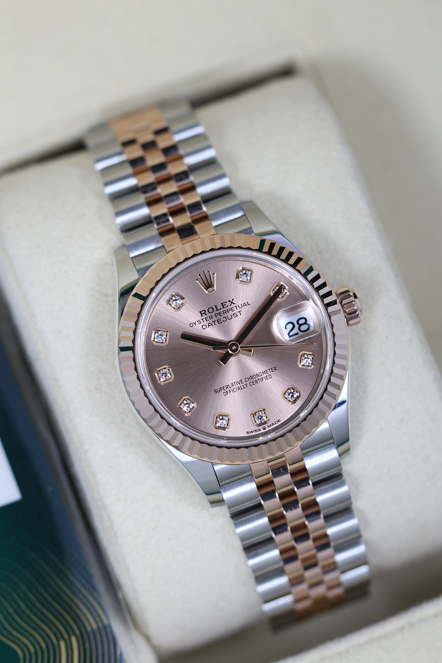 Часы Rolex  Datejust 31Mm Steel & Rose Gold Pink Dial And Diamonds  278271