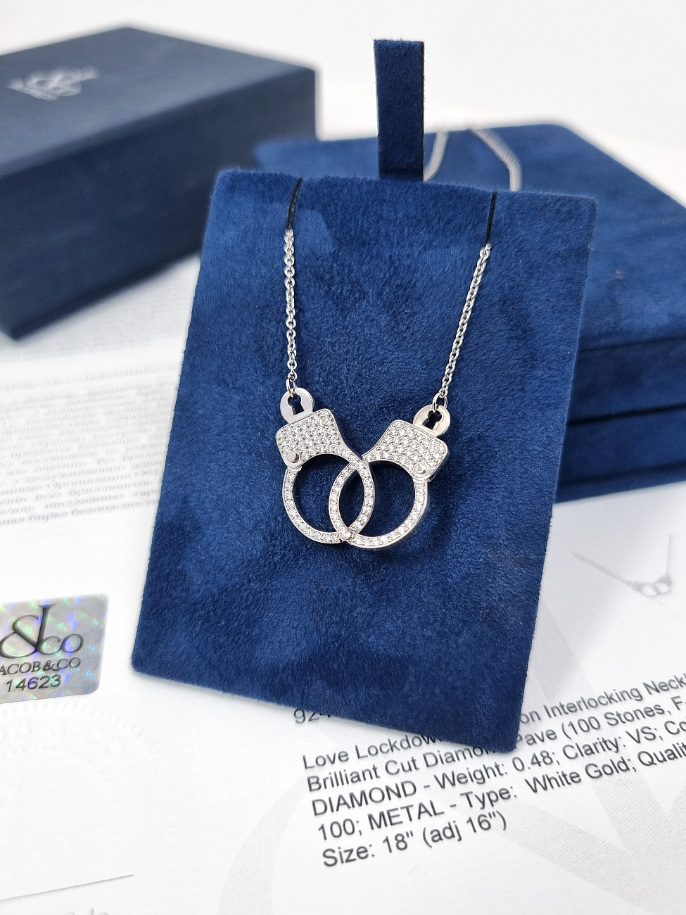 Украшение Jacob & Co  Love Lockdown Interlocking Diamond Necklace  92457630 