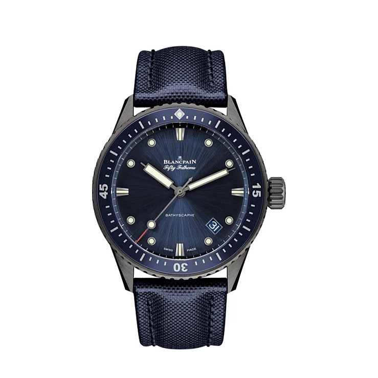 Часы Blancpain  Fifty Fathoms Bathyscaphe Blue Titanium  5000-0240-052A