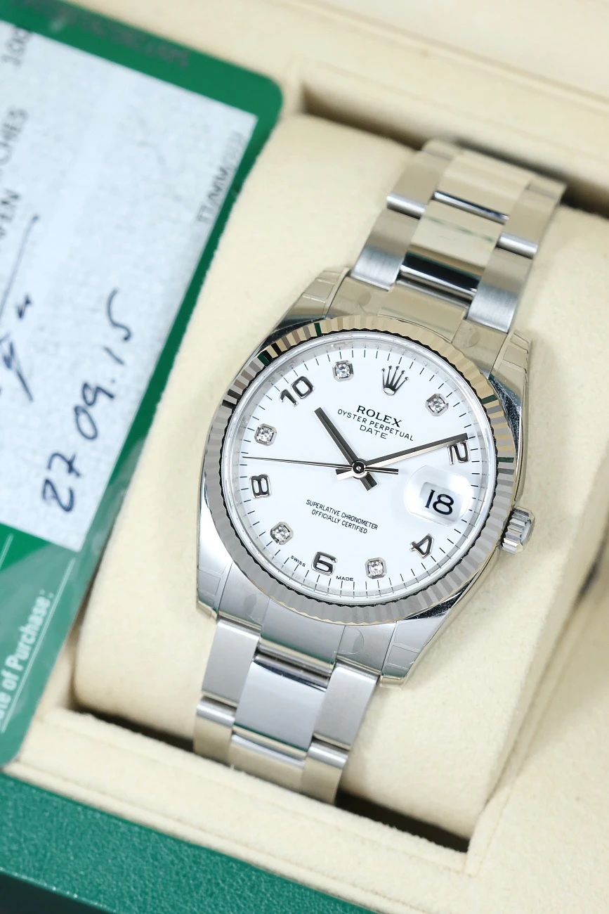 Часы Rolex  Oyster Perpetual Date Diamond Index  115234