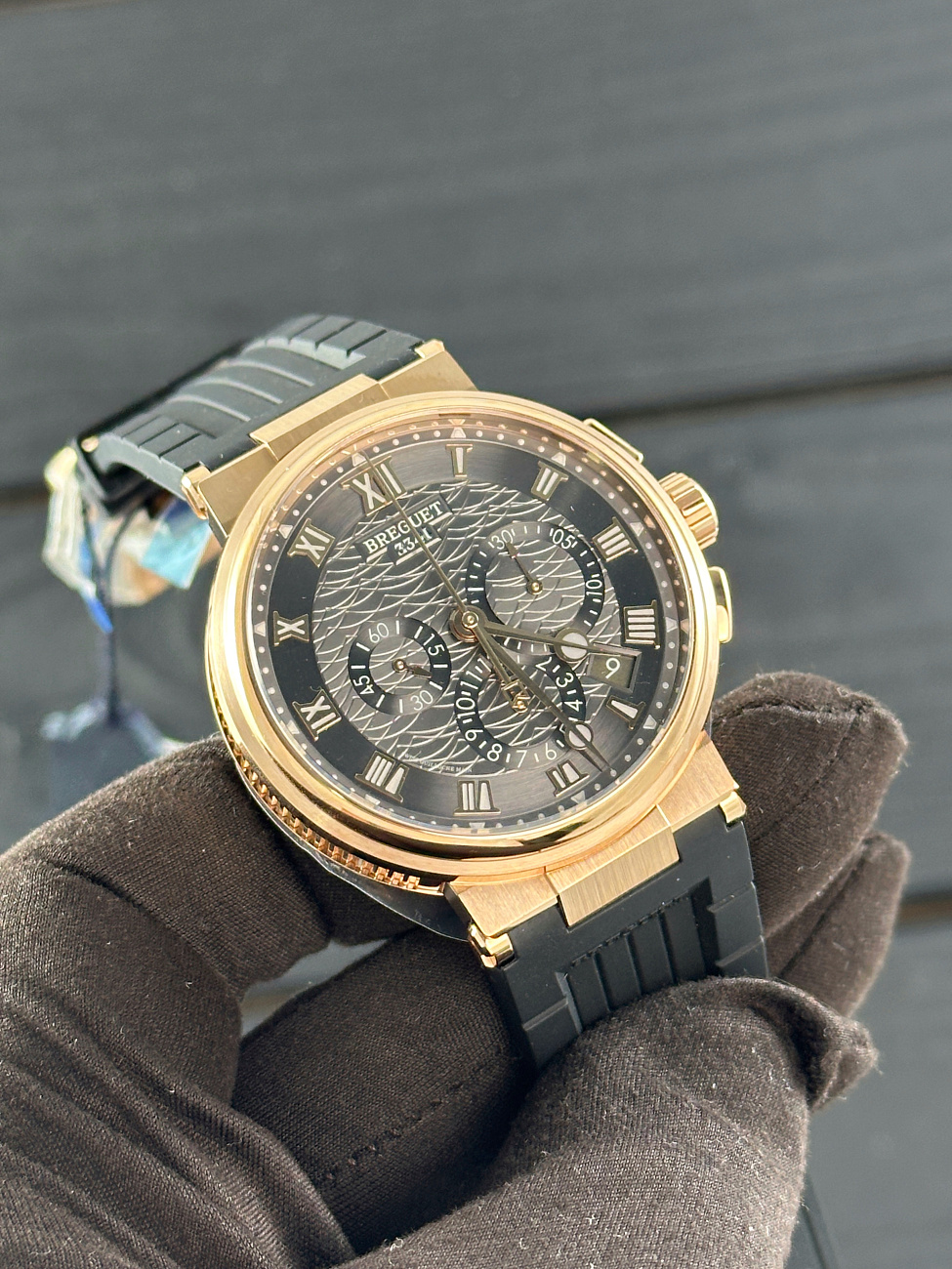 Часы Breguet  Marine Chronograph Rose Gold Dark Dial  5527BR/G3/9WV