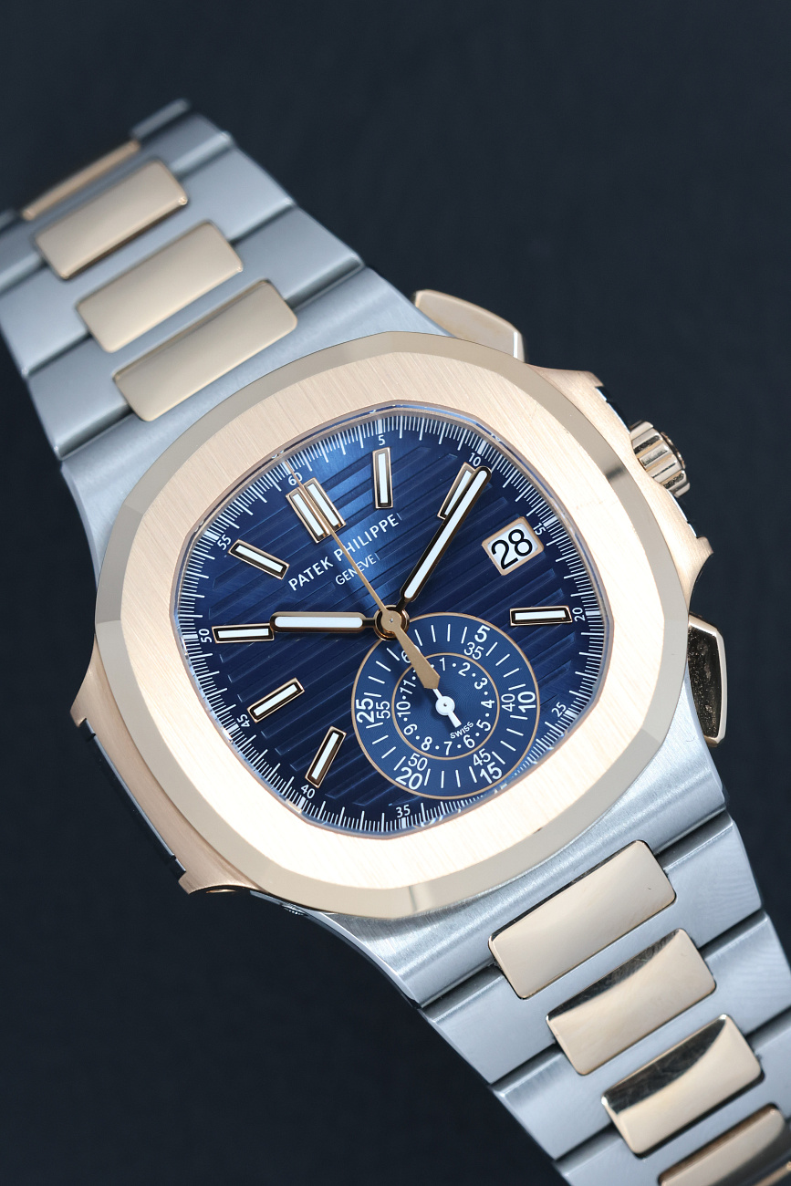 Часы Patek Philippe  Nautilus Two Tone Blue Dial  5980/1AR-001