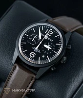 Часы Bell &amp; Ross  Vintage Chronograph Br 126 Original Carbon  BRV126-BL-CA