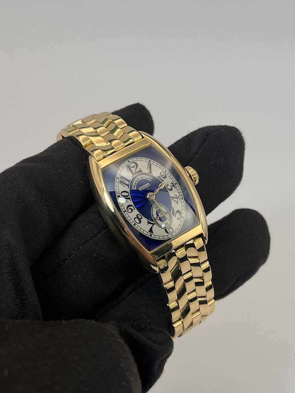 Часы Franck Muller  Cintree Curvex Yellow Gold Blue Dial  7502-S6