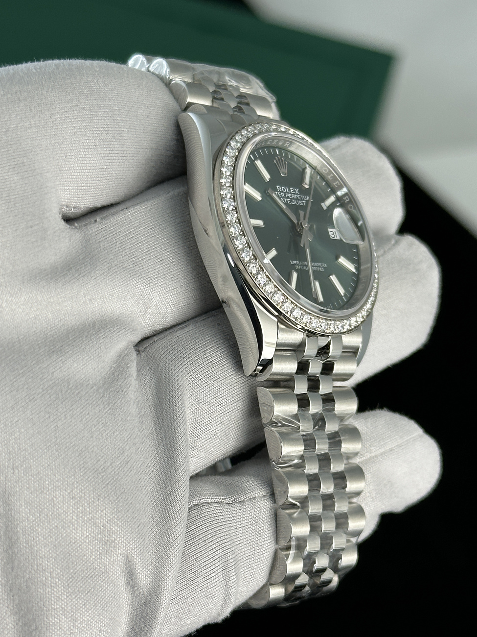 Часы Rolex  Datejust 126284Rbr Mint Green Jubilee 36Mm Stainless Steel  126284rbr