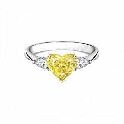 GIA Кольцо с бриллиантом 2,01 ct. Fancy Yellow/VS2