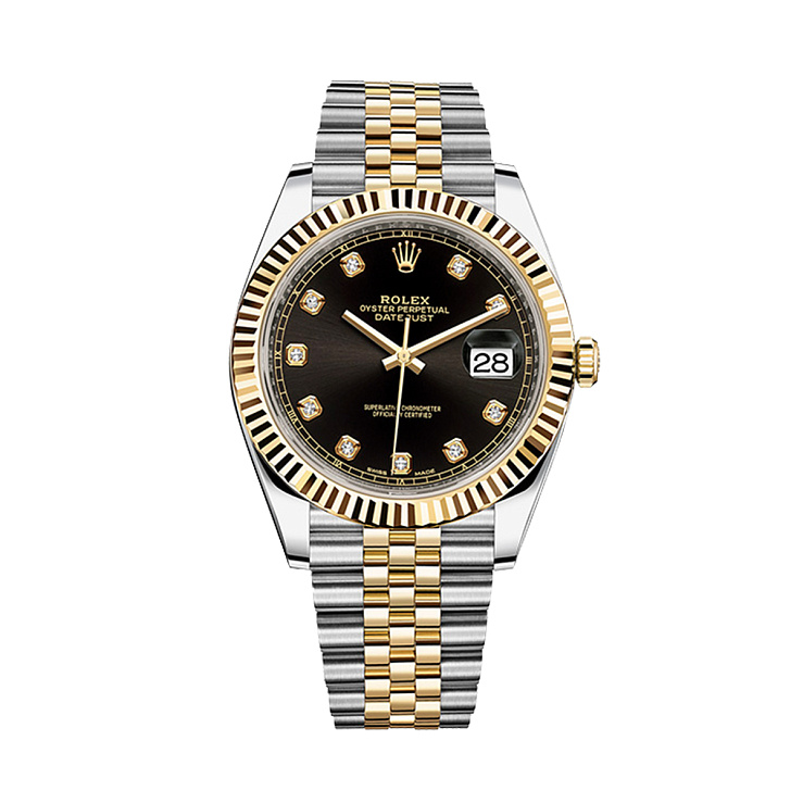 Часы Rolex  Oyster Perpetual Datejust Ii Steel And Yellow Gold Black Dial With Diamonds  126333