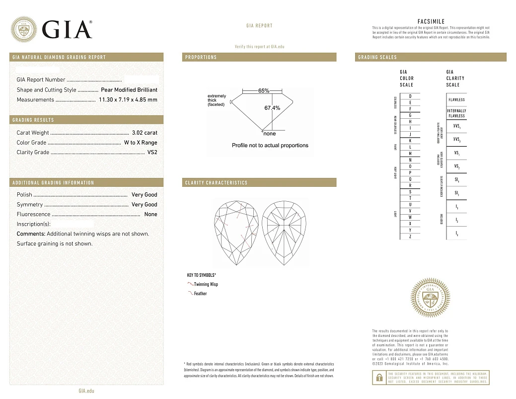 Украшение GIA  Серьги с бриллиантами 3,02/3,02 ct. W to X/VVS2-VS2   