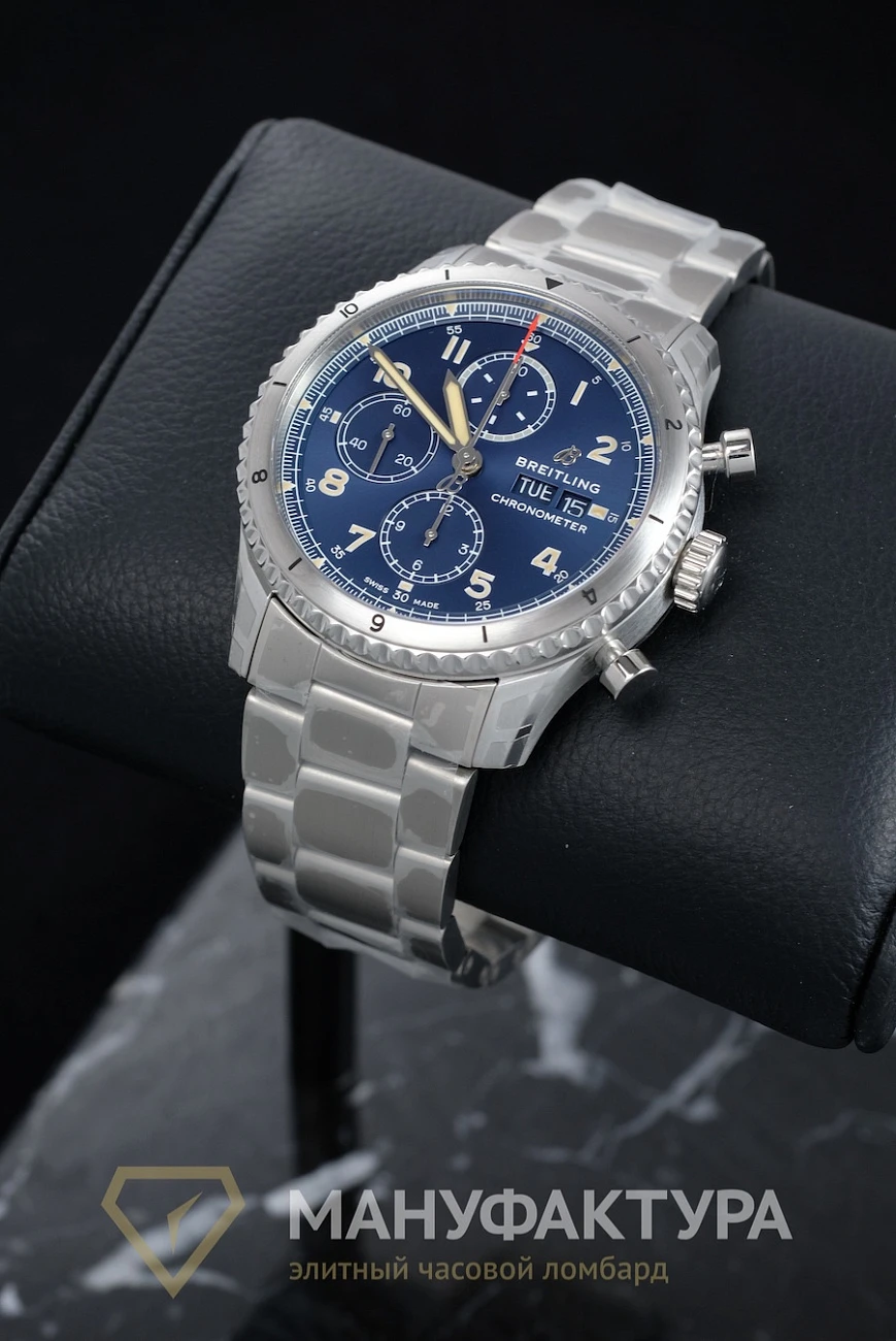 Часы Breitling  Aviator 8 Chronograph 43 Stainless Steel Blue  A13316101C1A1