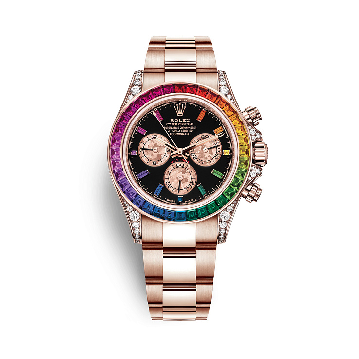 Часы Rolex  Тюнинг Oyster Perpetual Daytona Rose Gold Custom Rainbow  116505FIX (116595RBOW)