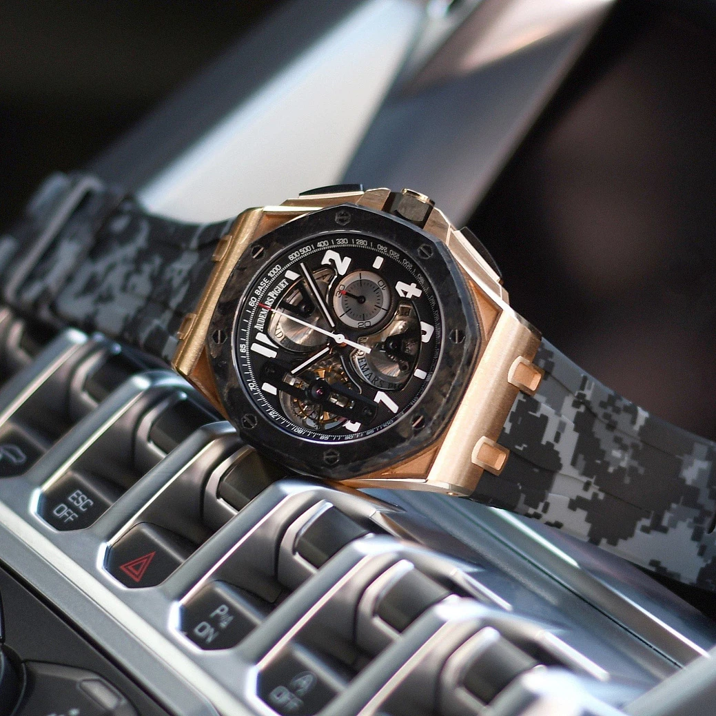 Часовой ремешок Audemars Piguet  Ремешок Для Часов Graphite Digi Camo Ap Royal Oak Offshore 44Mm Strap  