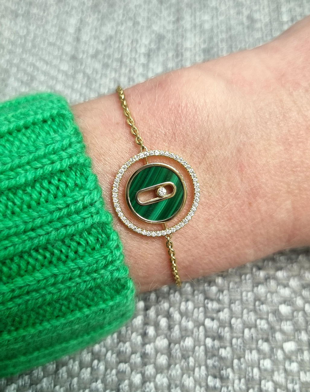 Украшение MESSIKA  Браслет Lucky Move Pm Malachite  11651-YG 