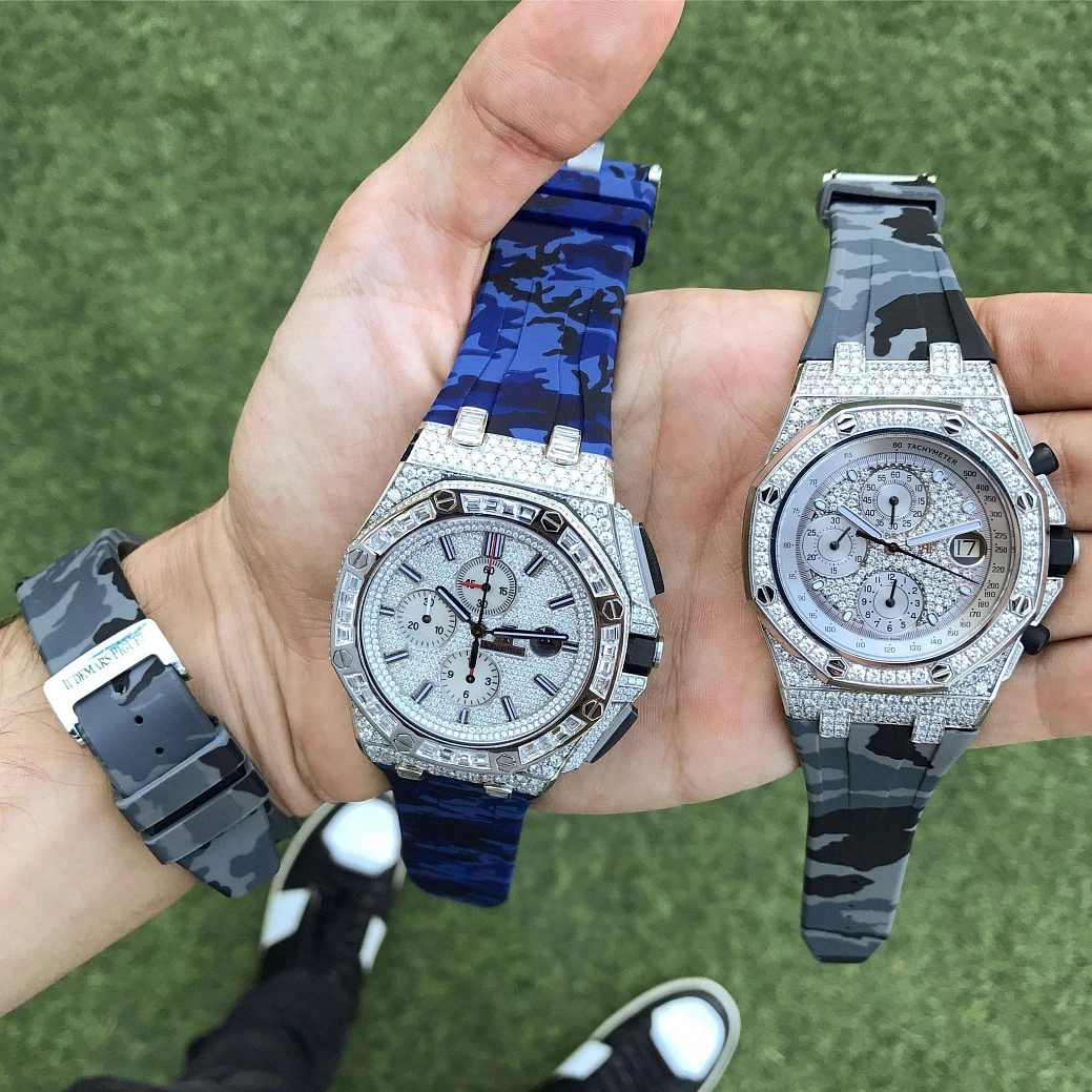 Часовой ремешок Audemars Piguet  Ремешок Для Часов Graphite Camo Ap Royal Oak Offshore 42Mm Strap  