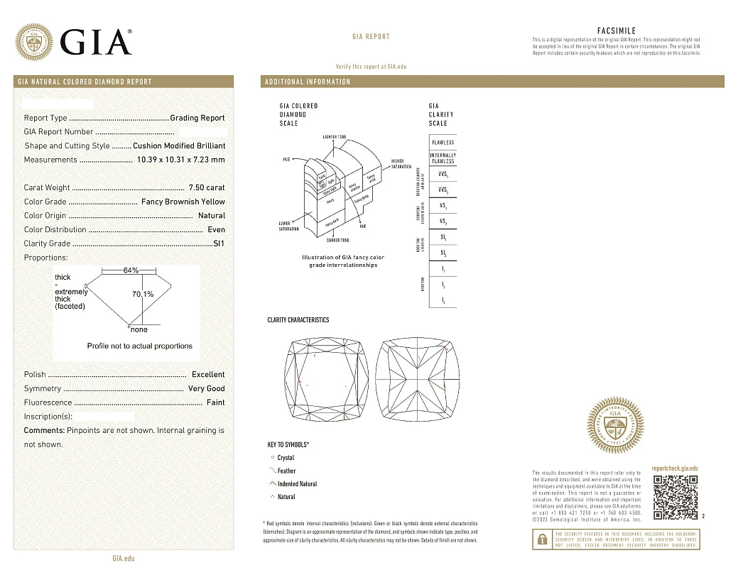 Украшение GIA  Кольцо С Бриллиантом 7,50 Ct. Fby/Si1   